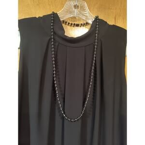 1303.  Black Faceted Bead Necklace Single Strand